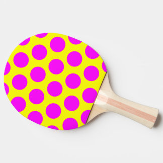 Geel en magenta Polka Dots Tafeltennisbatje