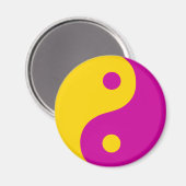 Geel en magenta Yin Yang Taoist Symbool Magneet (Voorkant / Achterkant)