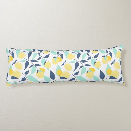 Geel en Mint Lemons Patroon Lichaamskussen (Achterkant)