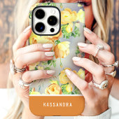 Geel en Mosterd Custom Naam Bloemen Case-Mate iPhone Case