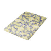 Geel en Navy Blue Scrollwork Pattern Mat (Gekanteld)