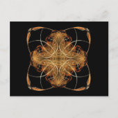 Geel en Oranje gewervelde Pillow-like Fractal Art Briefkaart (Voorkant)