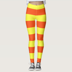Geel en Oranje Halloween Stripes Candy Corn Leggings