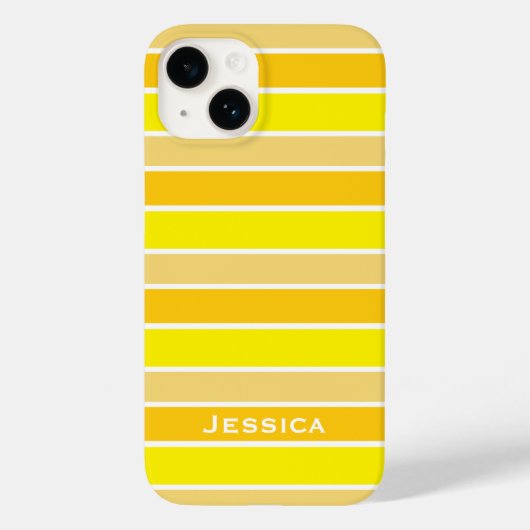 Geel en Oranje horizontaal gestreept Case-Mate iPhone Case (Achterkant)