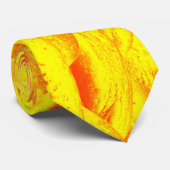 Geel en Oranje Rockscape Stropdas (Opgerold)