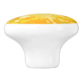 Geel en Oranje schildpad Keramische Knop (Zijkant)