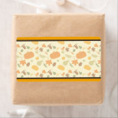 Geel en Oranje Thanksgiving Oogstpatroon Etiket (Insitu)
