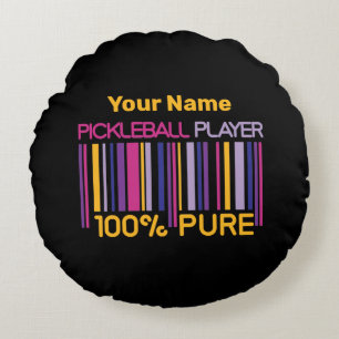 💛 Geel en 💜 paars 100% pickleballer Rond Kussen