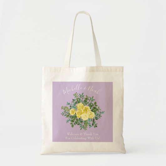 Geel en Paars Elegant Spring Wedding Tote Bag (Voorkant)