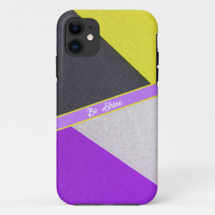 Geel en paars gekleurd papier iPhone draagtas 11 Hoesje