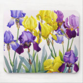 Geel en Paars Irises Muismat (Voorkant)