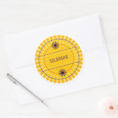 Geel en Paars Sun Modern Symbol Custom Zodiac Ronde Sticker (Envelop)