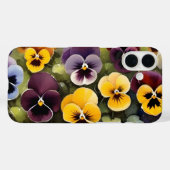 Geel en paarse pansies waterverf schilderij Case-Mate iPhone case (Achterkant (horizontaal))
