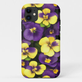 Geel en Paarse Pansy Flowers Telefoon Case