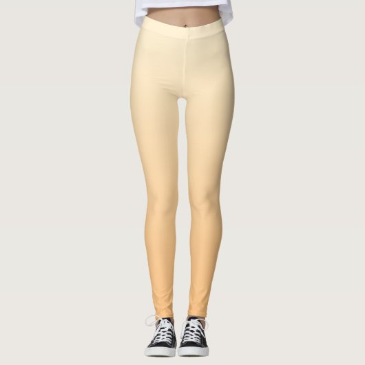 Geel en perzikkleurverloop leggings (Voorkant)