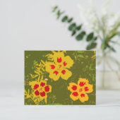  Geel en Rode Bloemen Briefkaart (Staand voorkant)