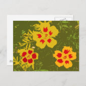  Geel en Rode Bloemen Briefkaart (Voorkant / Achterkant)