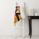 Geel en rood Aztec Quilt Sherpa Deken (In situ)