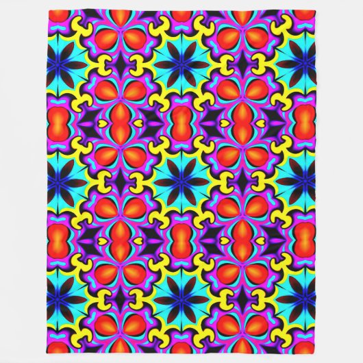 Geel en rood gepatenteerd fleece deken (Voorkant)