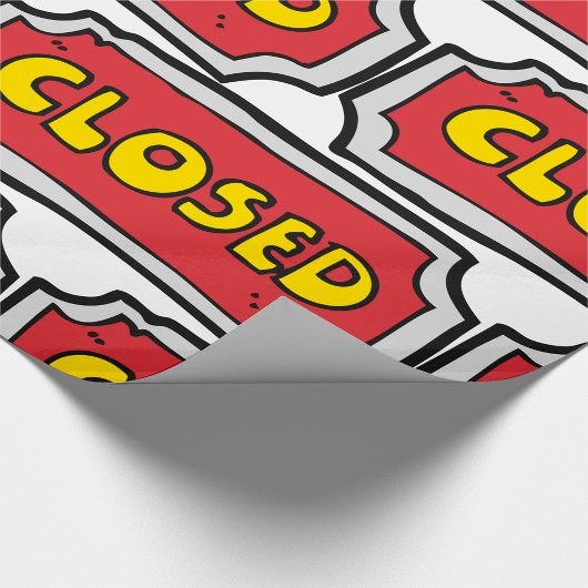 Geel en rood gesloten teken cadeaupapier