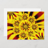 Geel en rood gestreept Gerbera Daisy Sunflower Briefkaart (Voorkant / Achterkant)