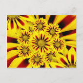 Geel en rood gestreept Gerbera Daisy Sunflower Briefkaart (Voorkant)