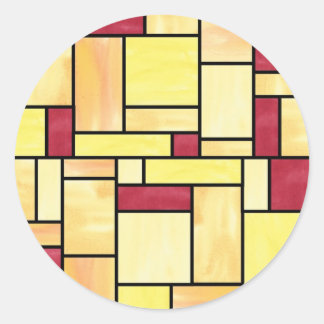 Geel en Rood Glas in lood Stickers