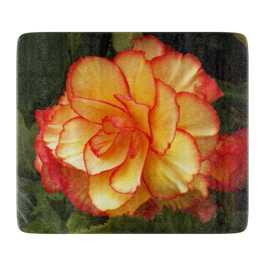 Geel en rood Tuberous Begonia Floral Snijplank (Voorkant)