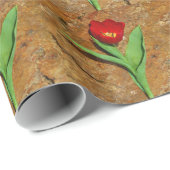 Geel en rood Tulip Cadeaupapier (Rol Hoek)