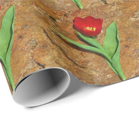Geel en rood Tulip Cadeaupapier (Rol Hoek)