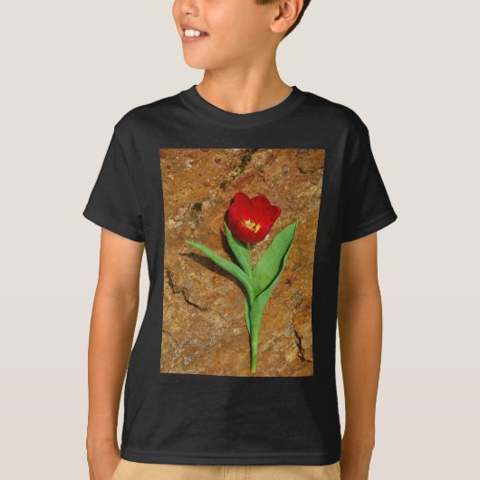 Geel en rood Tulip T-shirt (Voorkant)