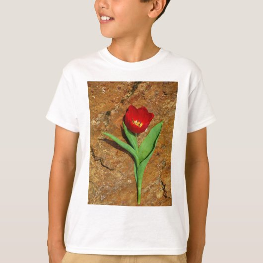 Geel en rood Tulip T-shirt (Voorkant)