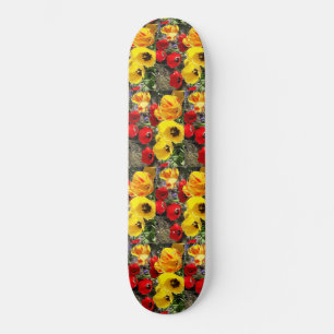 Geel en rood Tulps-skateboard Skateboard