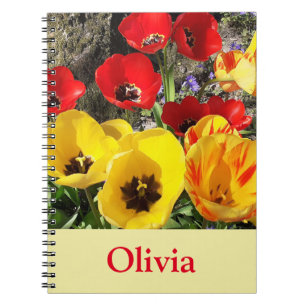 Geel en rood Tulps Spiral Notitieboek
