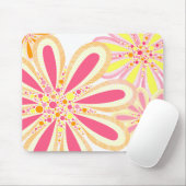 Geel en Roze bloemen Muismat (Met muis)