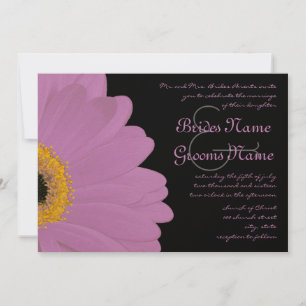 Geel en Roze Gerber Daisy Wedding Uitnodiging