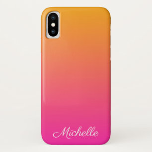 Geel en roze gradiënt ombre iPhone x hoesje