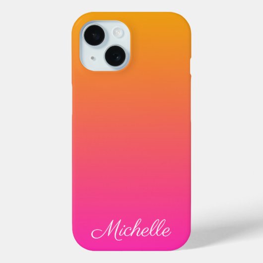 Geel en roze gradiënt ombre Case-Mate iPhone case (Achterkant)