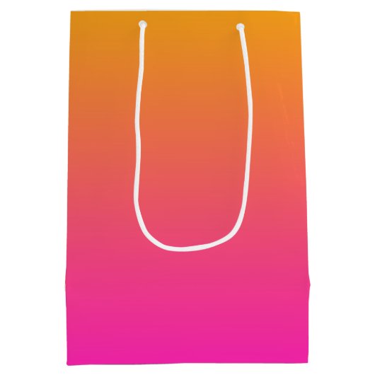 Geel en roze gradiënt ombre medium cadeauzakje (Achterkant)