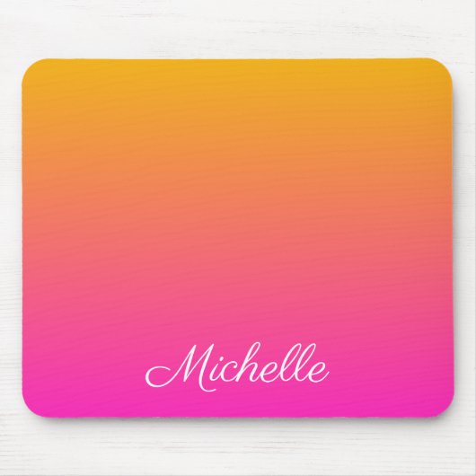 Geel en roze gradiënt ombre muismat (Voorkant)