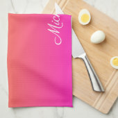 Geel en roze gradiënt ombre theedoek (Quarter Fold)