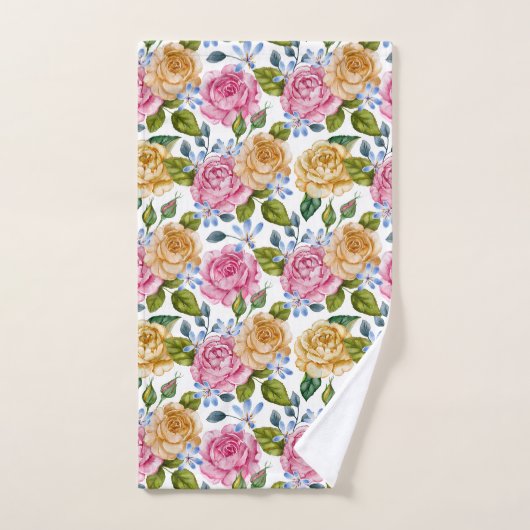 Geel en roze keukenstel bad handdoek (Handdoek)