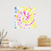 Geel en roze kleurstof poster (Keuken)