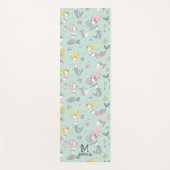 Geel en Roze Mermaid Pattern op Mint Yogamat (Voorkant)