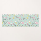 Geel en Roze Mermaid Pattern op Mint Yogamat (Voorkant (horizontaal))