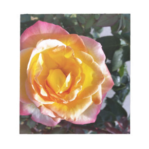 geel en roze notitieblok