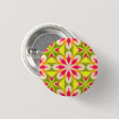 Geel en roze ronde button 3,2 cm (Voorkant /achterkant)