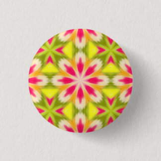 Geel en roze ronde button 3,2 cm