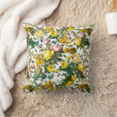 Geel en roze roos tuinpatroon kussen (Deken)