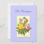Geel en Roze Rozen Botanische Aangepaste Invitatie Kaart (Voorkant)